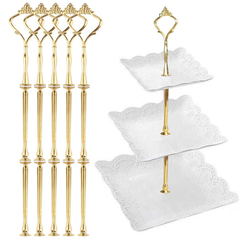 Happy Will crown hardware for 3-tier tray connects plates securely for sturdy presentations