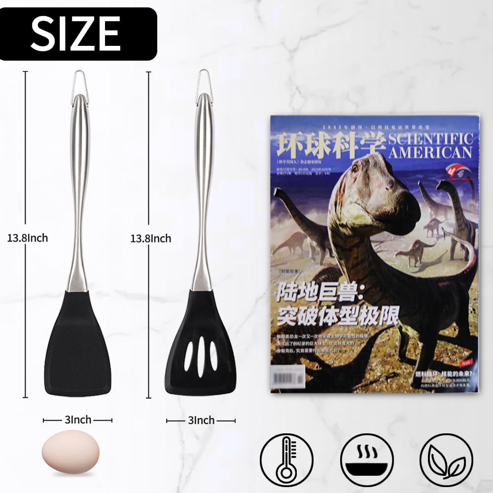 HAPPY KIT solid silicone spatula ideal for flipping pancakes and eggs.