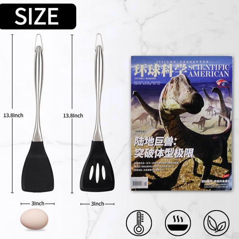 HAPPY KIT solid silicone spatula ideal for flipping pancakes and eggs.