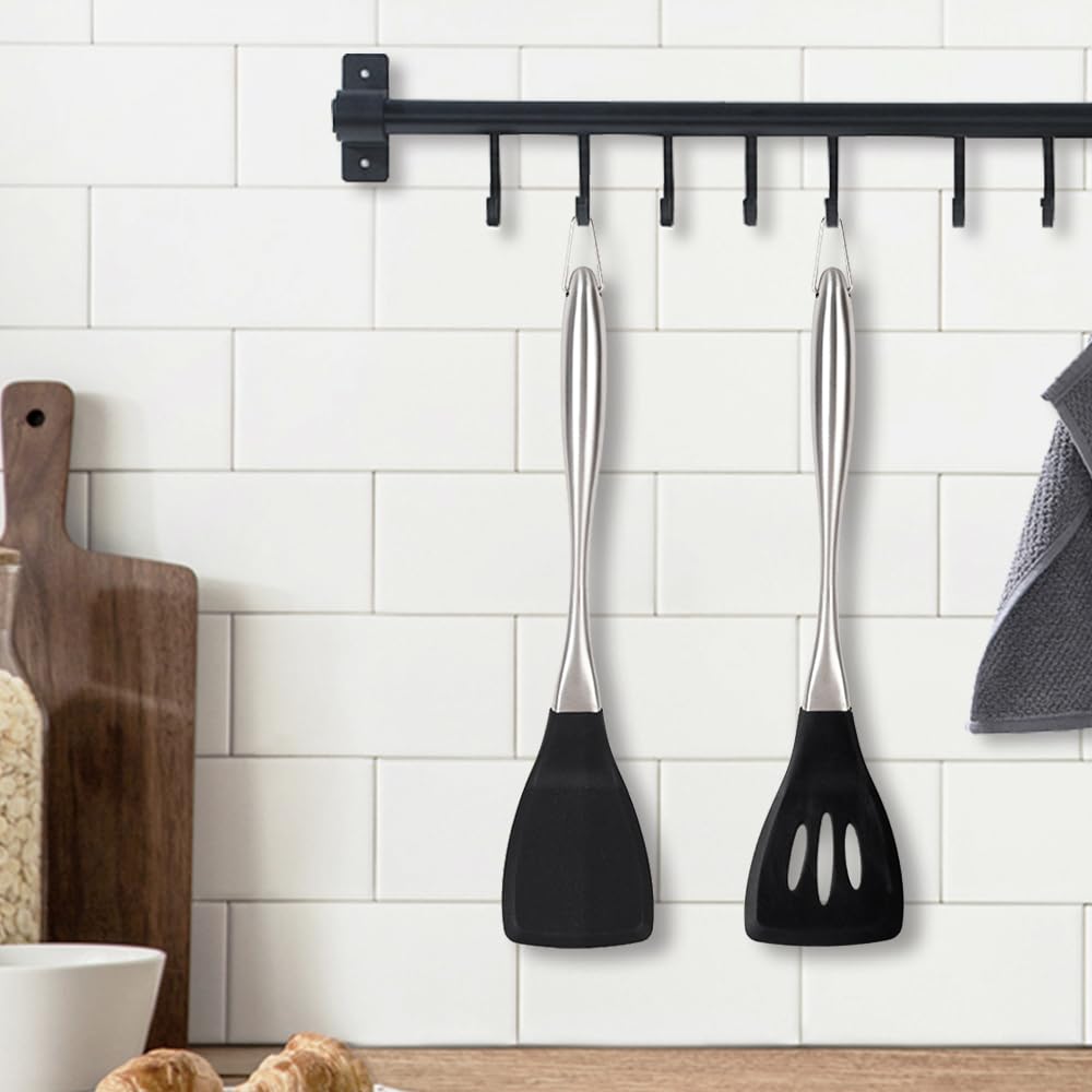 HAPPY KIT spatula with stainless steel handle for durable, comfortable grip.
