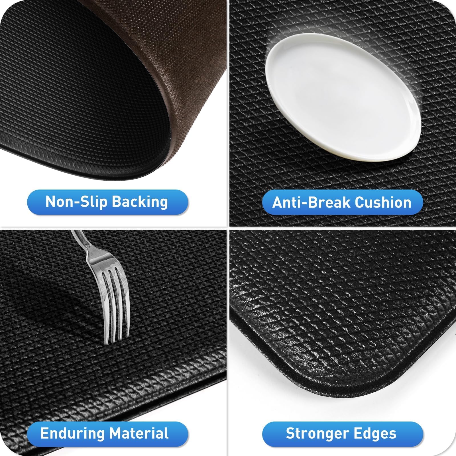 HappyTrends kitchen mat anti-fatigue rectangle 17x47in supports longer standing sessions