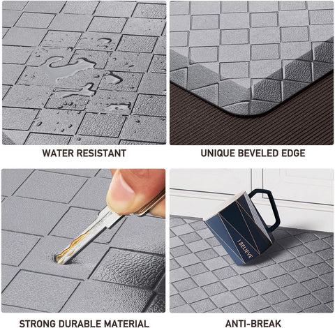 HappyTrends kitchen mat Beveled edge anti-curl design reduces tripping.