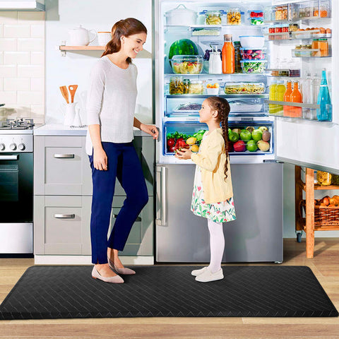 HappyTrends Kitchen Mat in black provides sleek, durable look for busy spaces