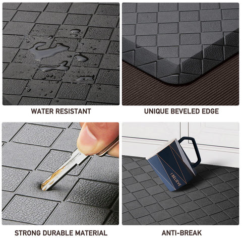 HappyTrends Kitchen Mat non-slip backing stays put on dry floors