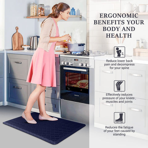 HappyTrends Kitchen Runner beveled edge prevents curling for safer room flow