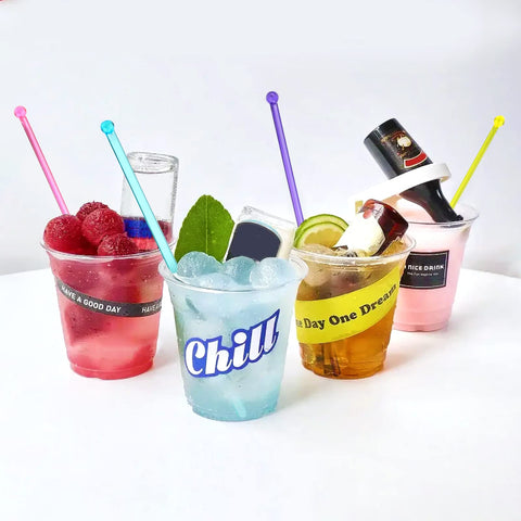 hapray crystal swizzle sticks purple set for cocktails and fruit garnishes