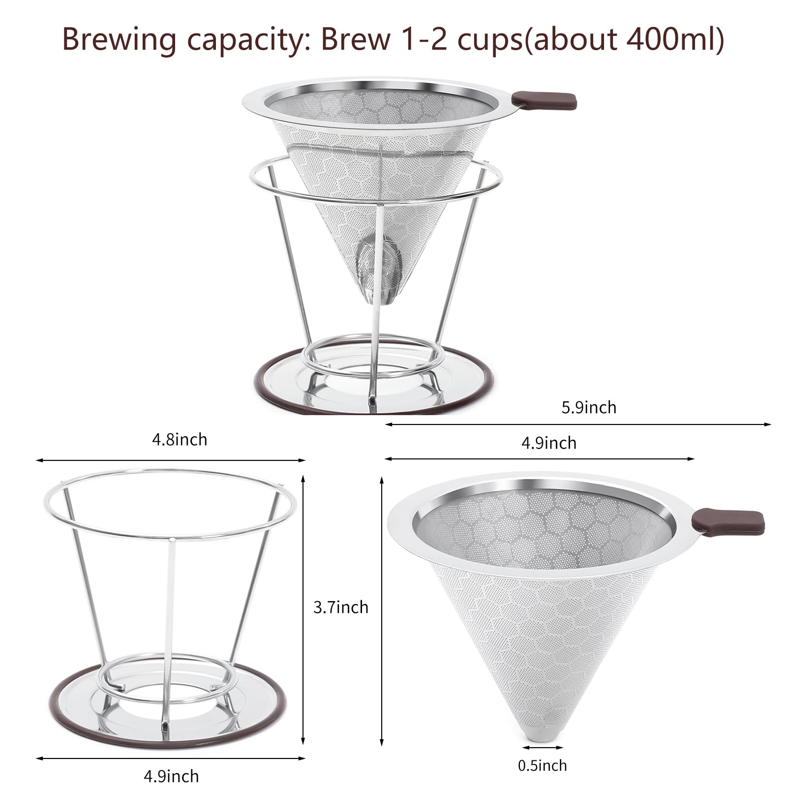 HAPYHOOM detachable dripper stand provides stability.