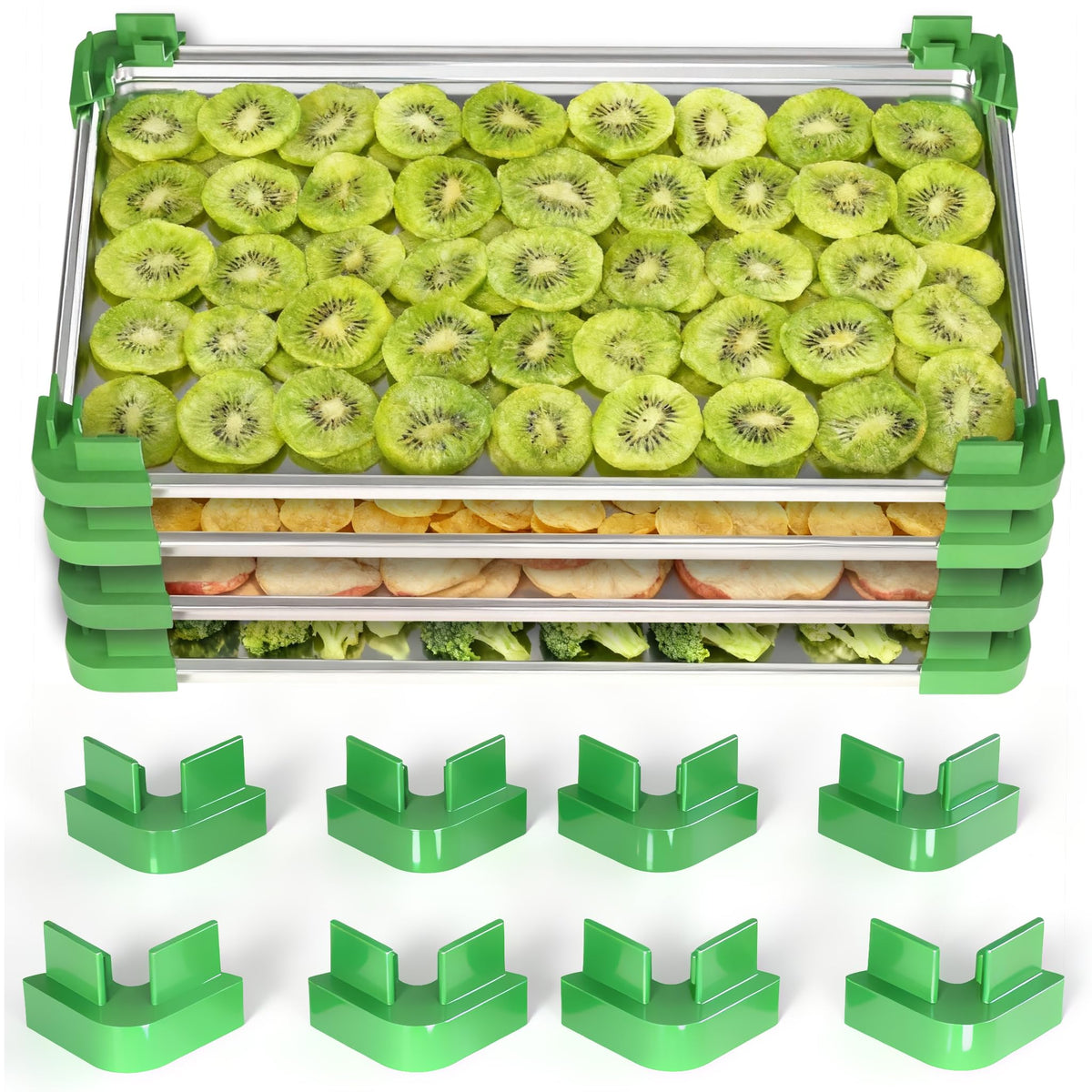 HAPYHOOM Tray Stackers provide durable support for Harvest Right trays.