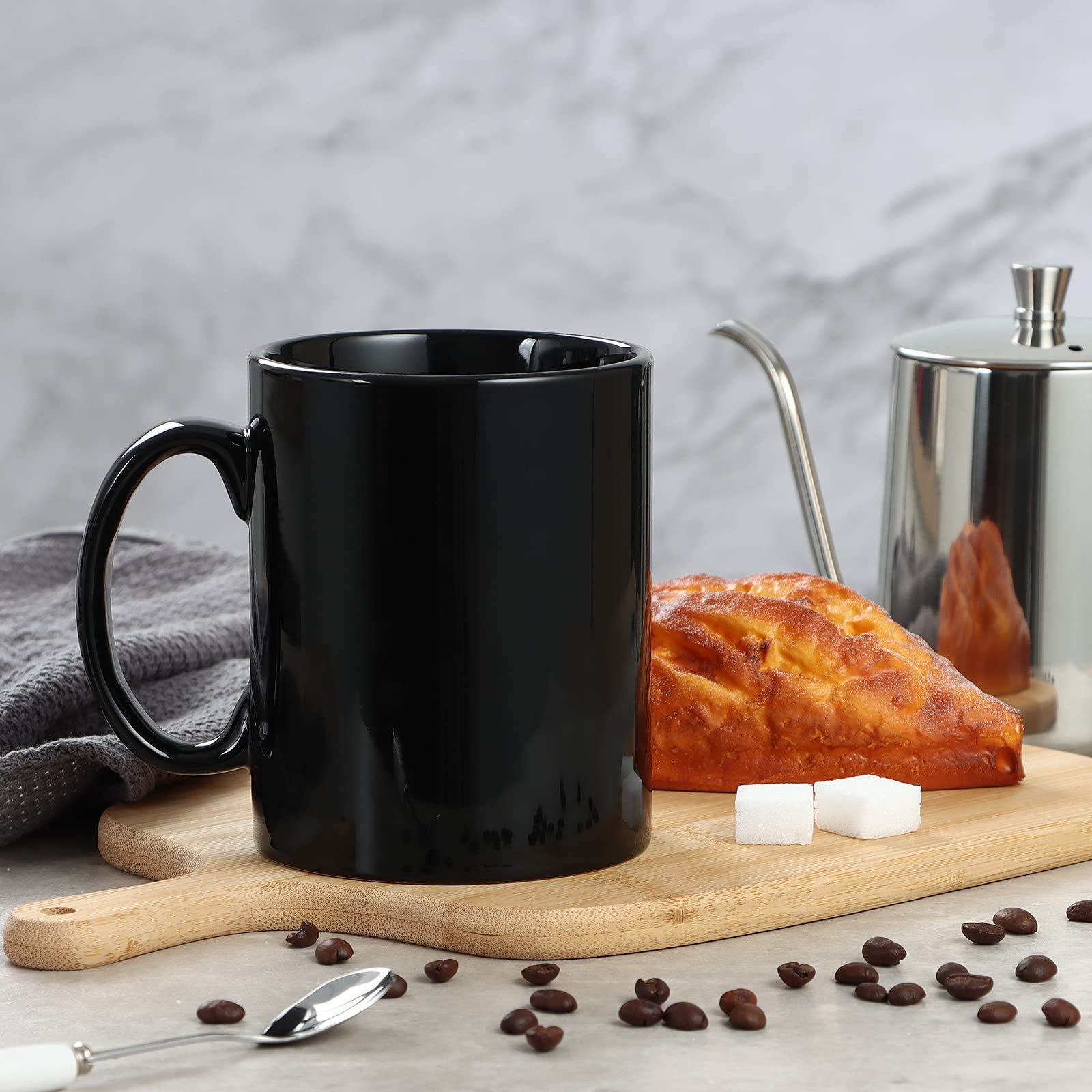 Harebe 22 oz mug in a coffee scene demonstrates generous serving size