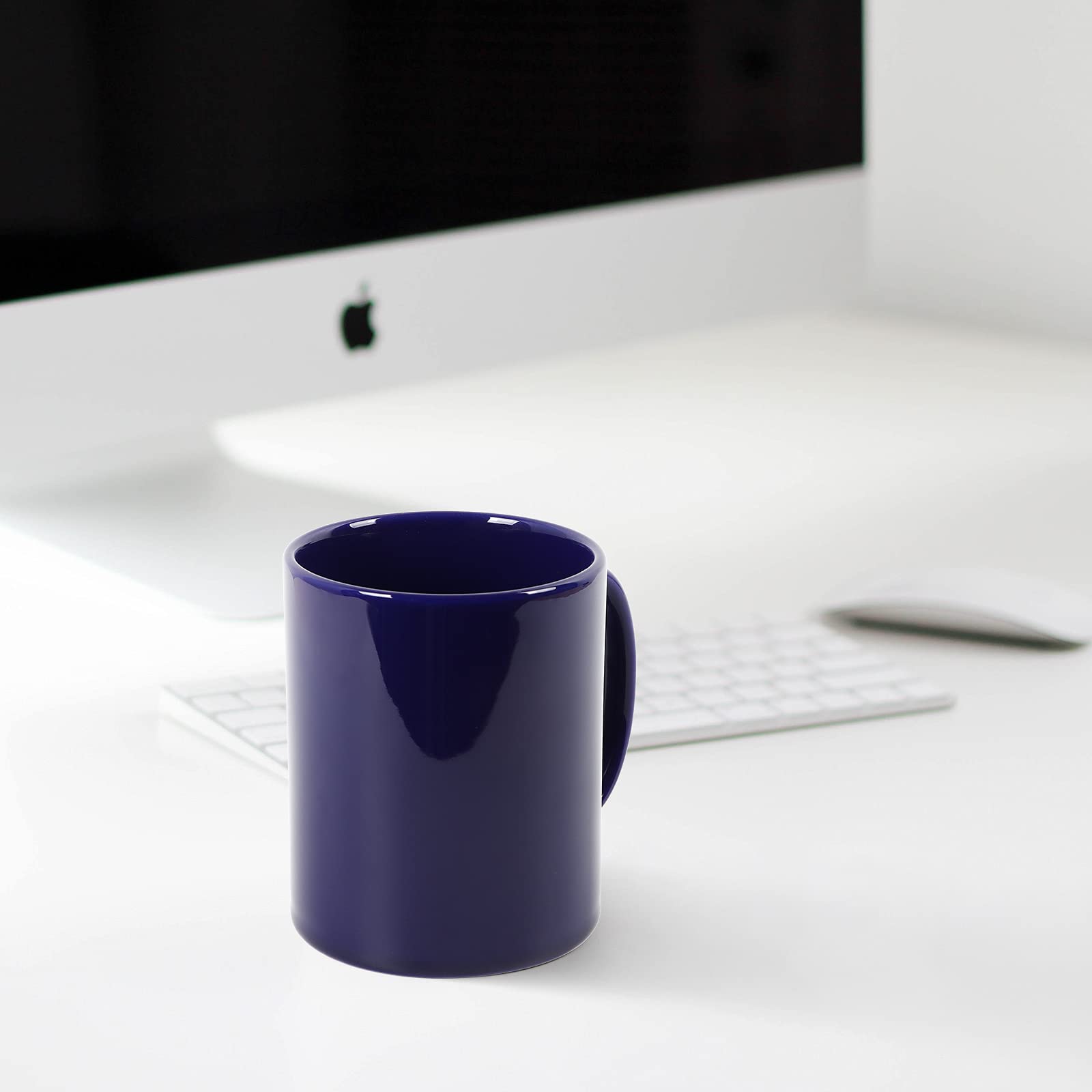 harebe office and home blue mug on desk or kitchen counter