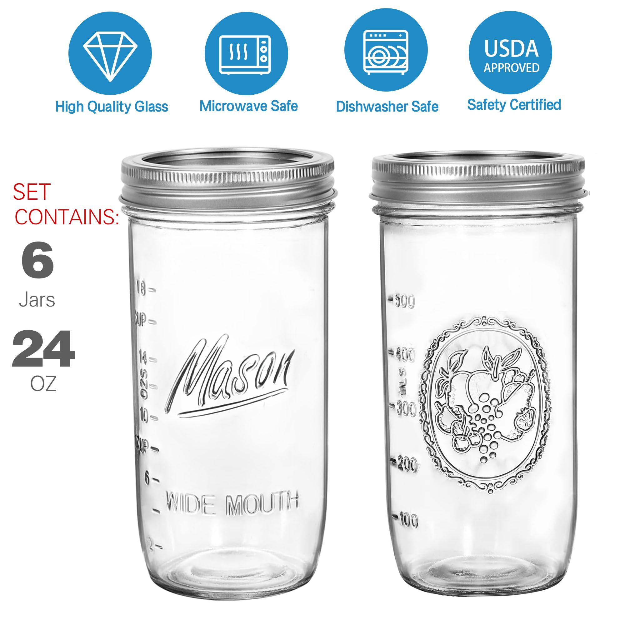 Harfuyee metal lids and bands securing freshness for canning.