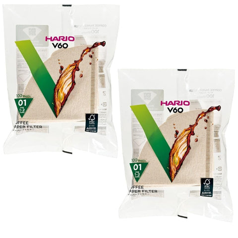 Hario 01 white coffee filter sheets ready for V60 No.01 brewing