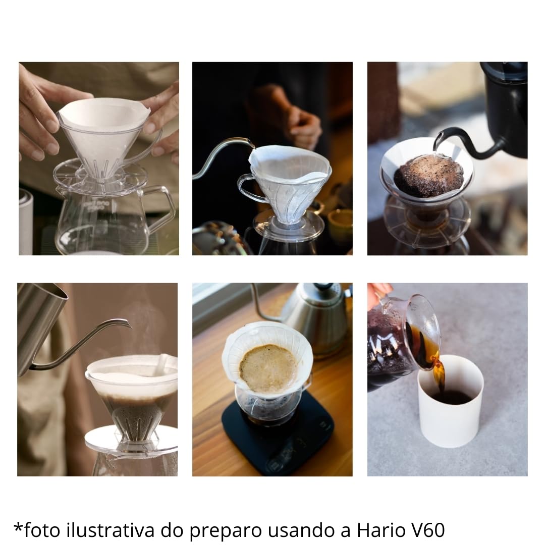 Hario 01 natural and white filters set prepared for daily brewing
