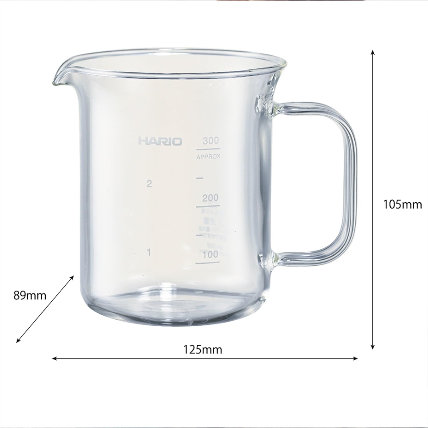 Hario Beaker Server 300ml side grip for steady pouring during coffee