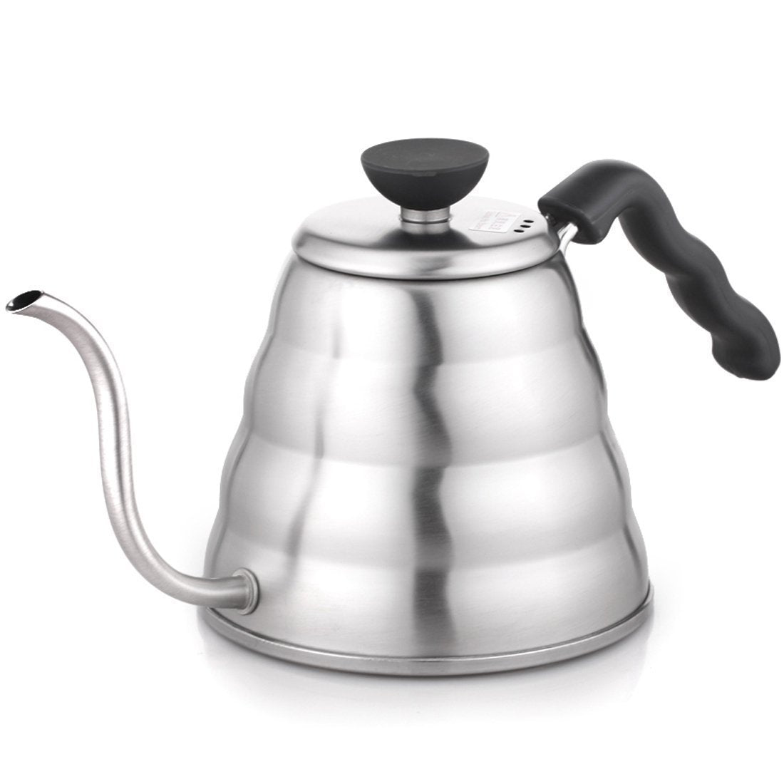 Hario Buono kettle side view with slim gooseneck for precise pouring.