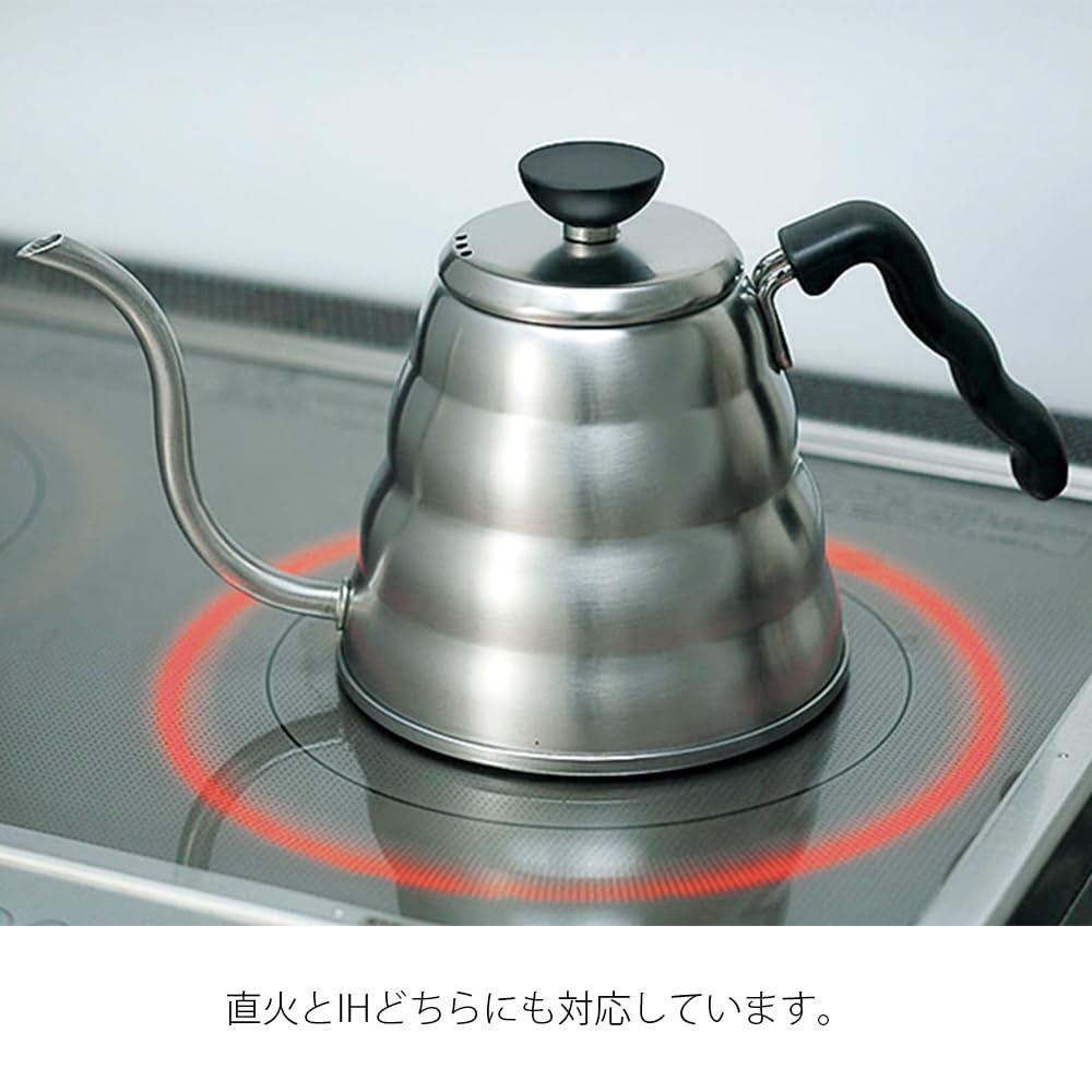 Hario Buono kettle ergonomic handle designed for safe pouring.