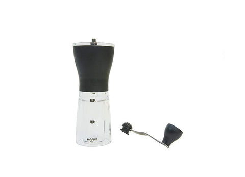 Hario Ceramic Coffee Mill Original Black slim design that fits any counter.