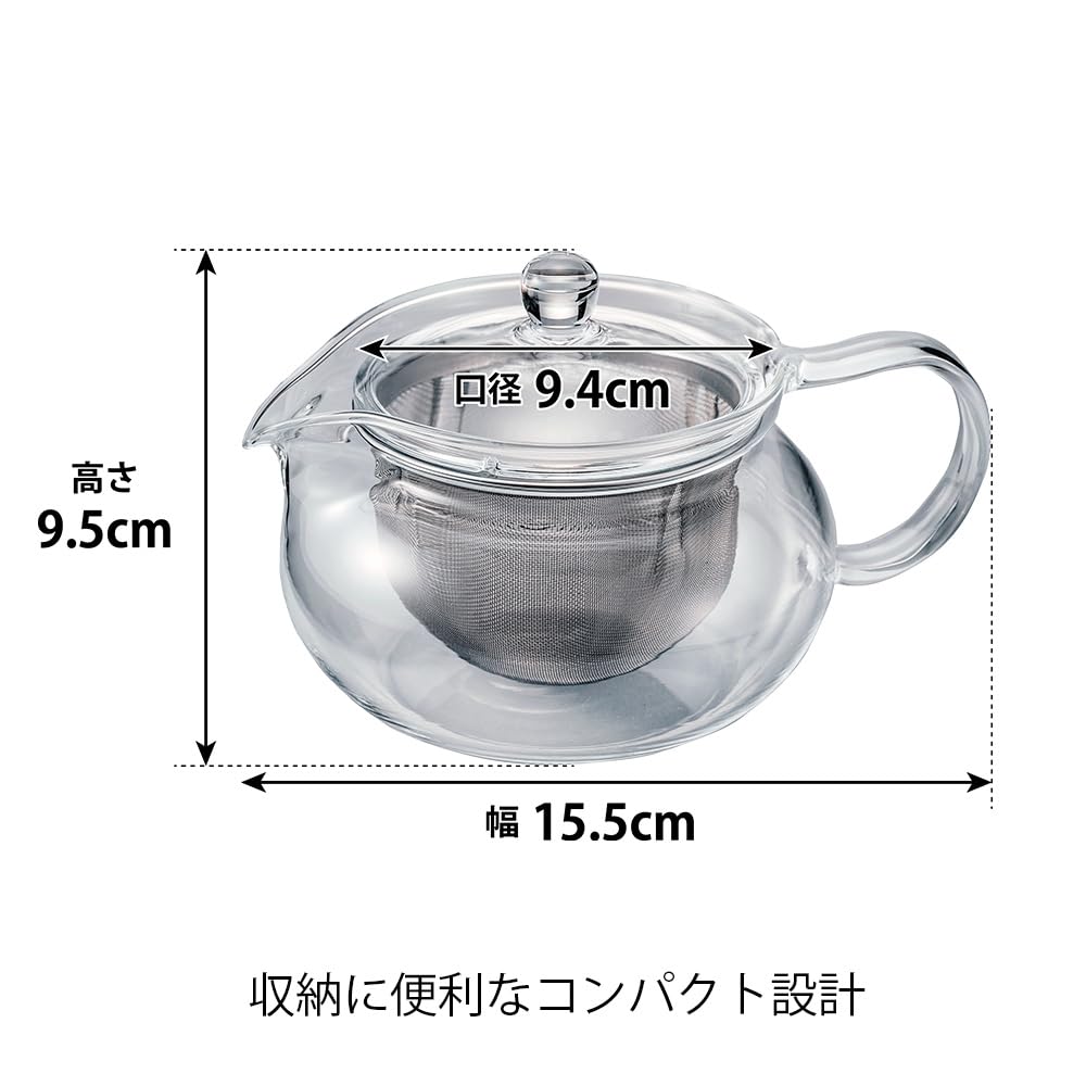 Tea color view through HARIO ChaCha Kyusu Maru during steeping