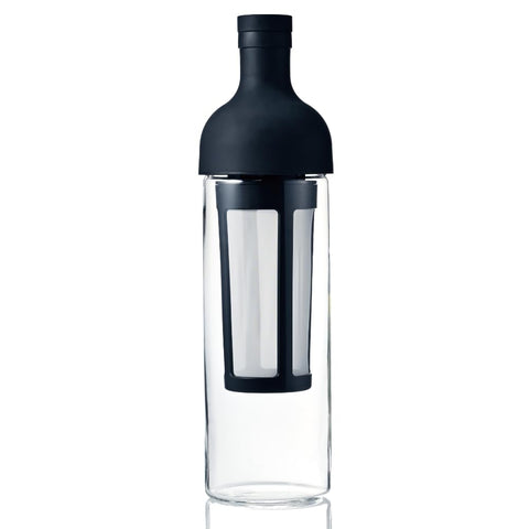Hario cold brew bottle front view showing compact fridge storage