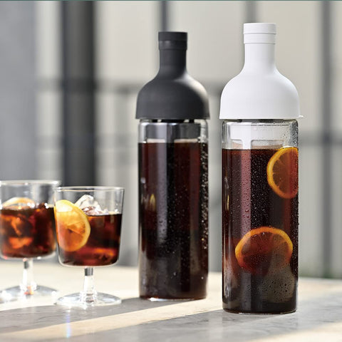 Compact fridge friendly bottle fits door shelves for quick cold brew moments