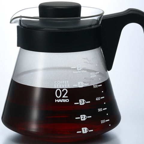 Hario V60 borosilicate glass carafe highlighting durability