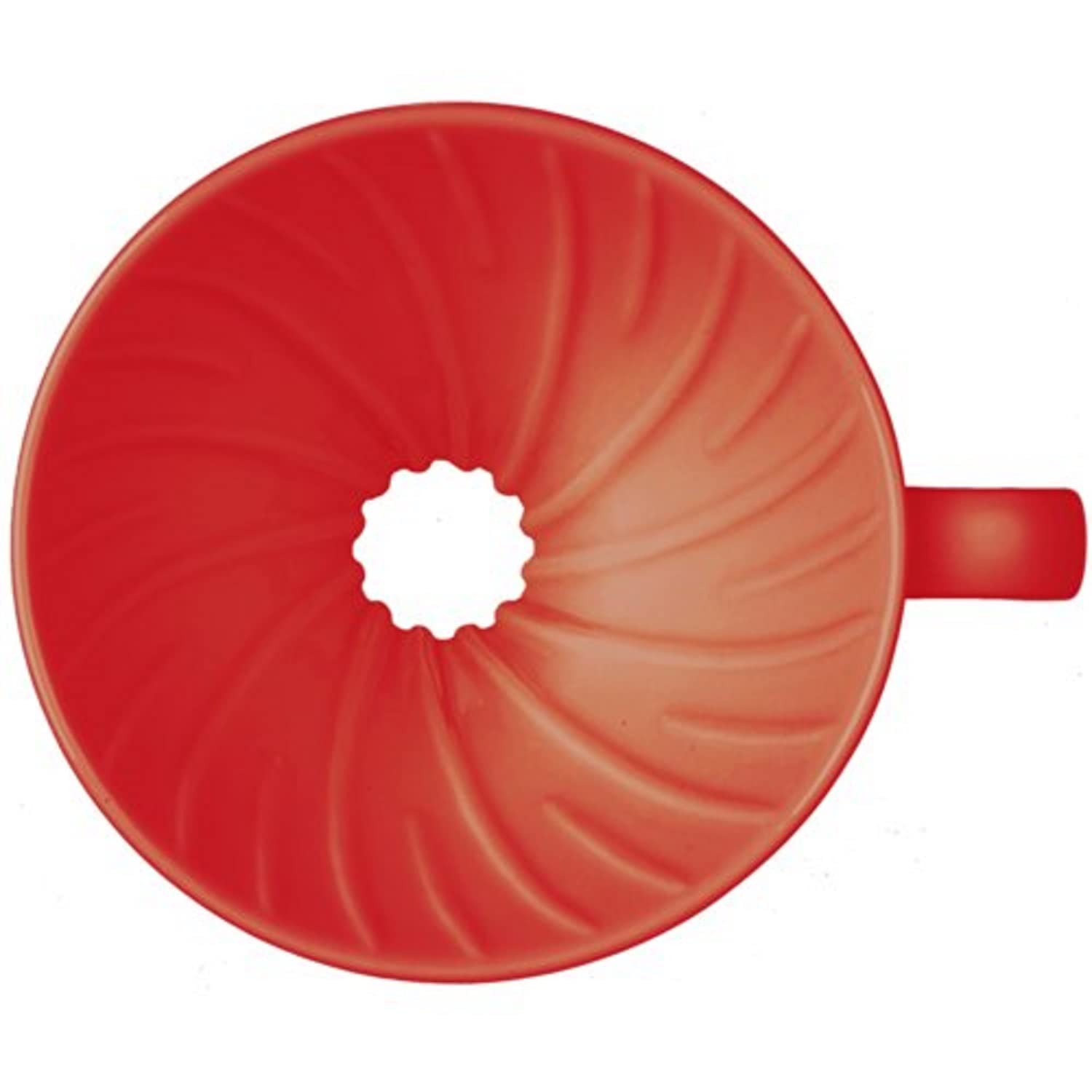 Arita ware porcelain body in red highlighting craftsmanship on the Hario dripper