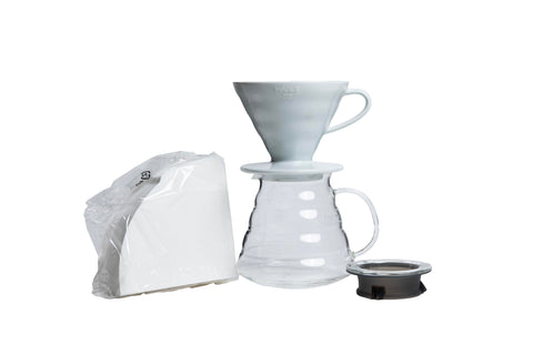 Hario V60 ceramic dripper demonstrates conical design for even extraction