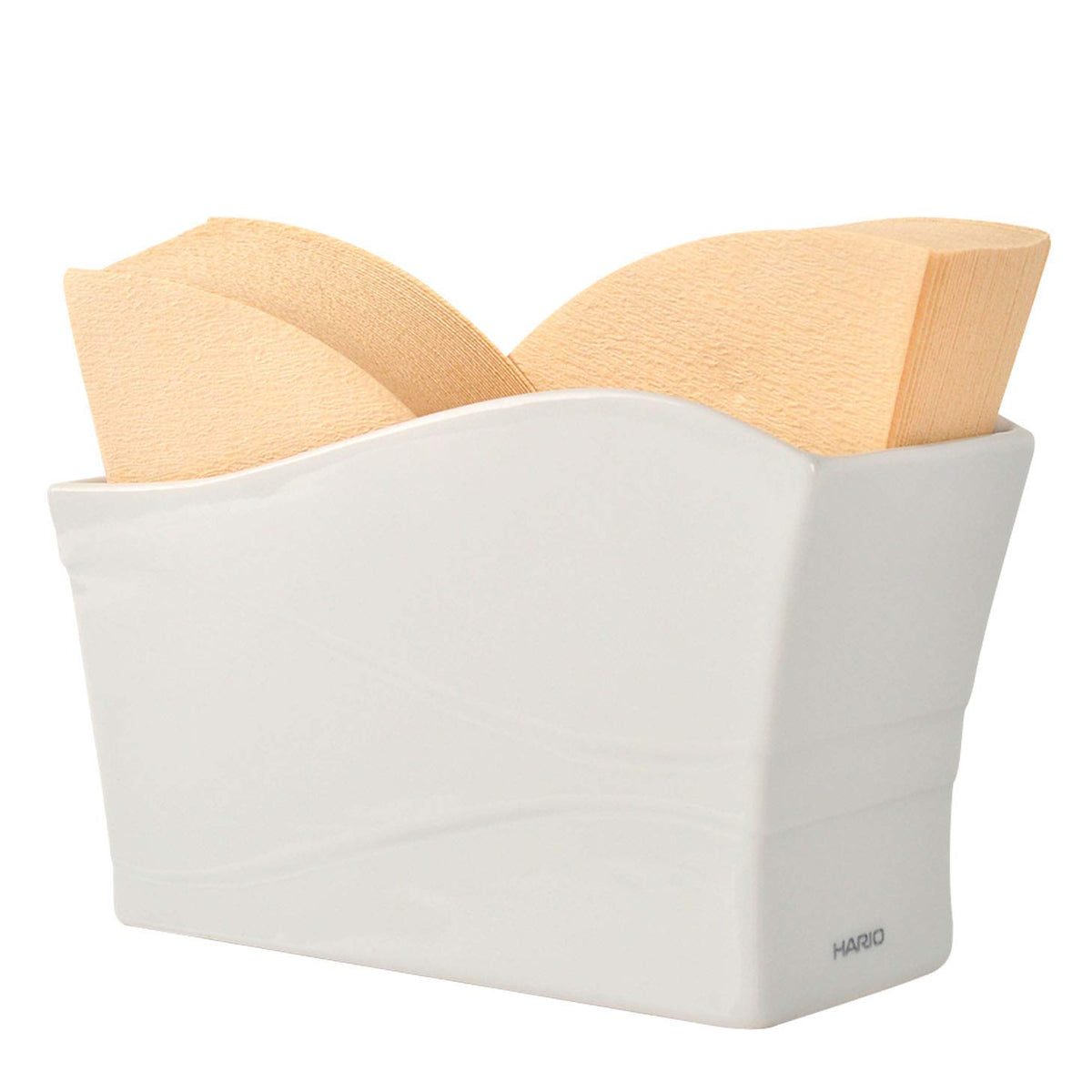 Hario V60 ceramic filter stand in olive wood finish elevates home pour-over control.