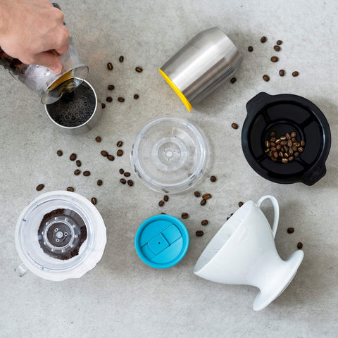 Center pour guidance with Hario V60 Drip-Assist on dripper.