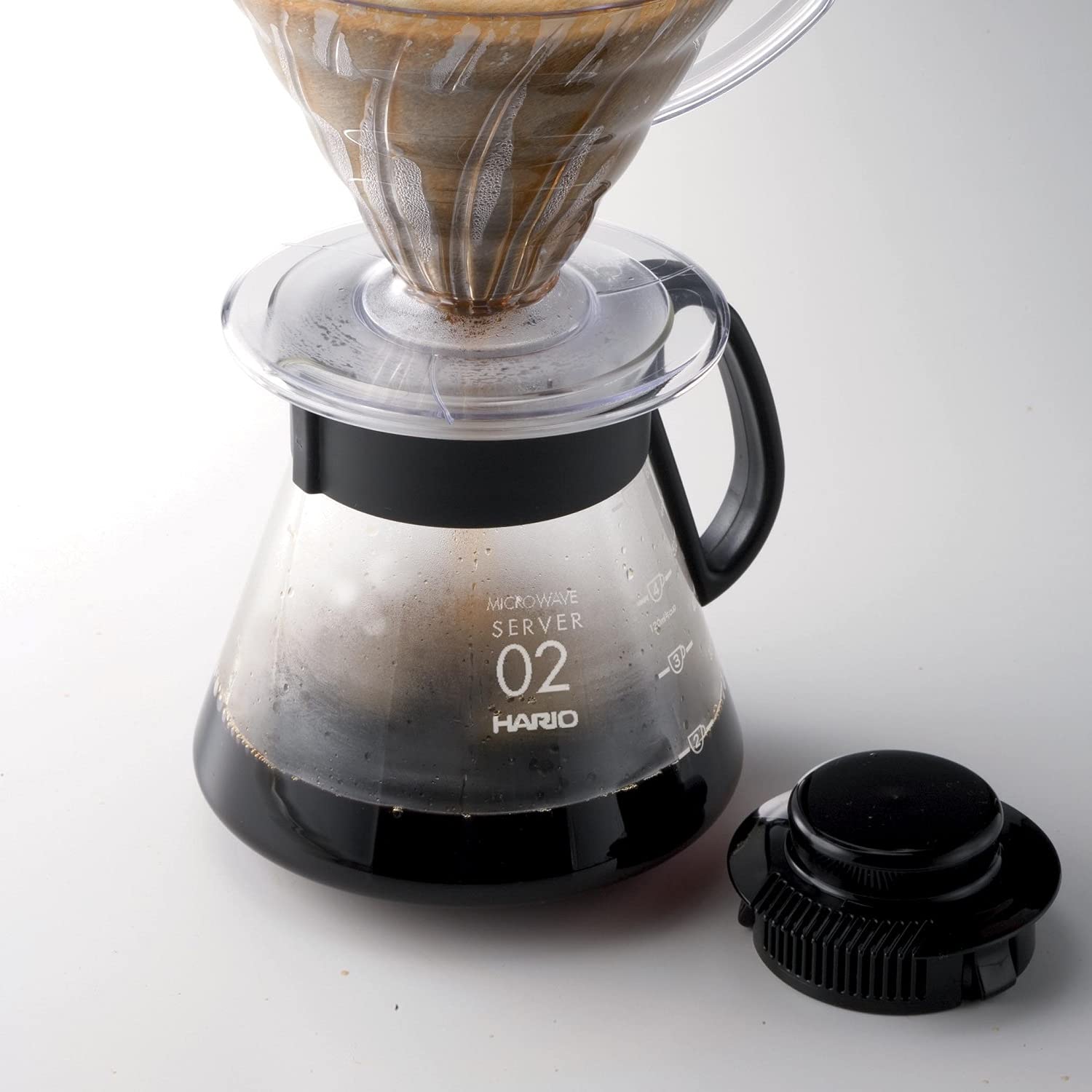 Hario V60 Glass Range Coffee Server 600ml without lid for easy cleaning