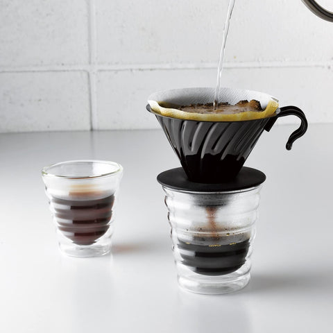 Hario V60 metal dripper spiral ribs promote full coffee expansion