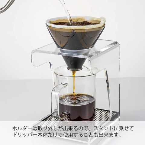 Side profile shows transparent black resin and classic V60 shape.