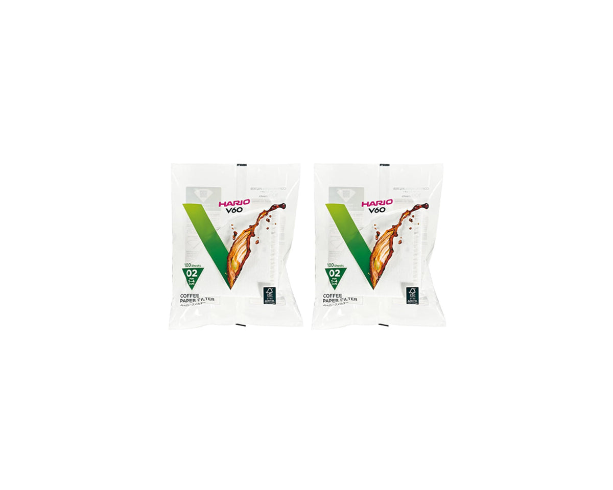 Hario V60 size 02 filter pack front view for 200-count filters