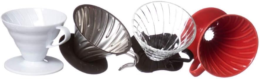 Hario V60 plastic dripper 02 travel-friendly for brewing anywhere.