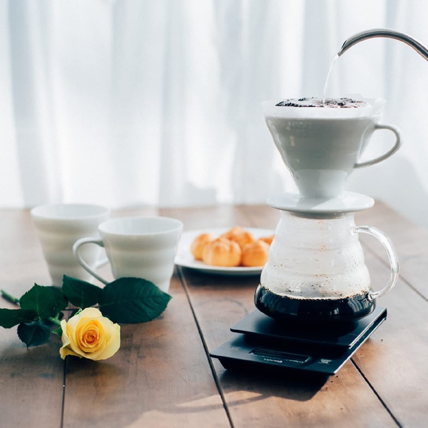 Hario V60 size02 diameter reference for compact kitchen.
