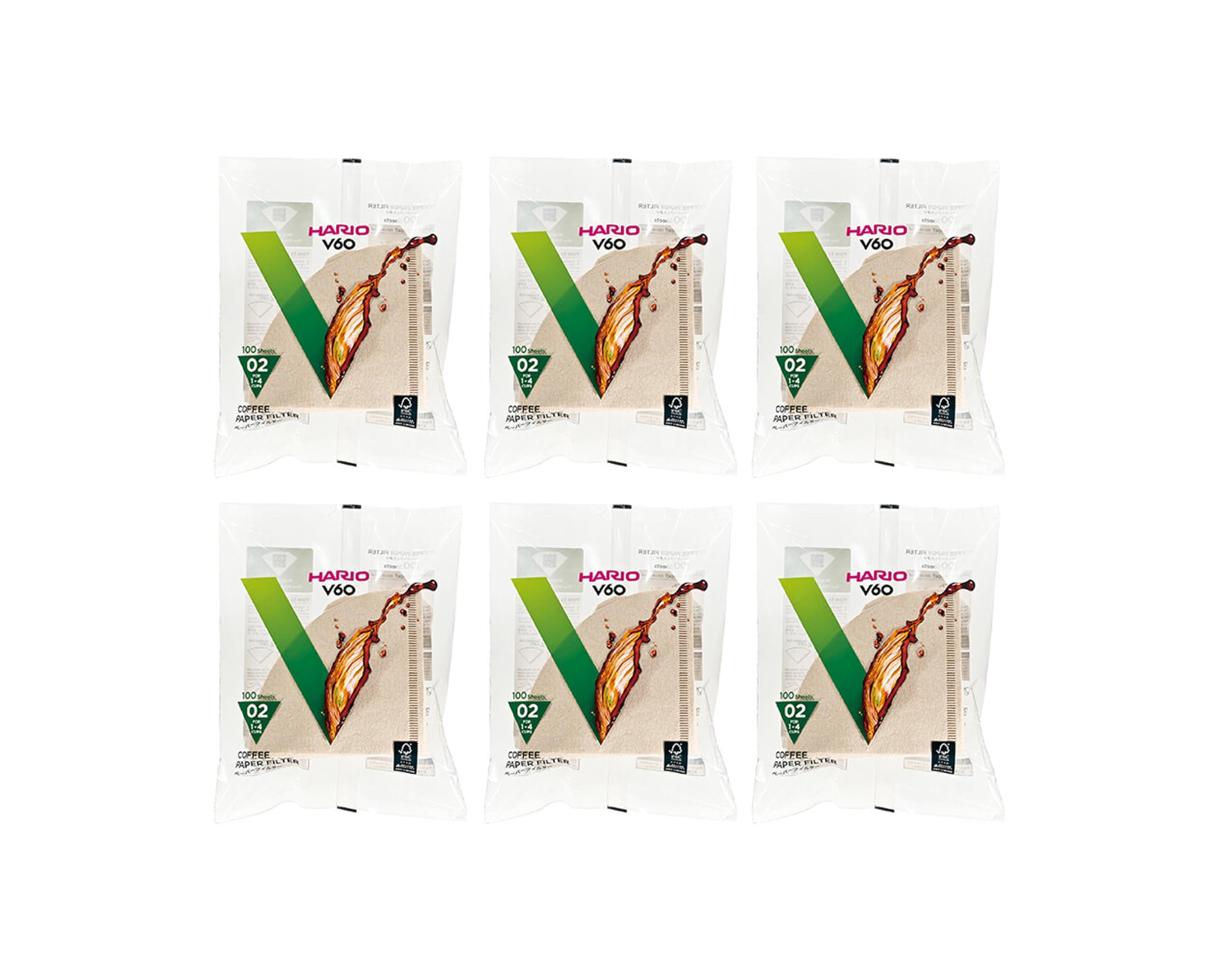 Hario V60 size02 natural filter pack for consistent brew