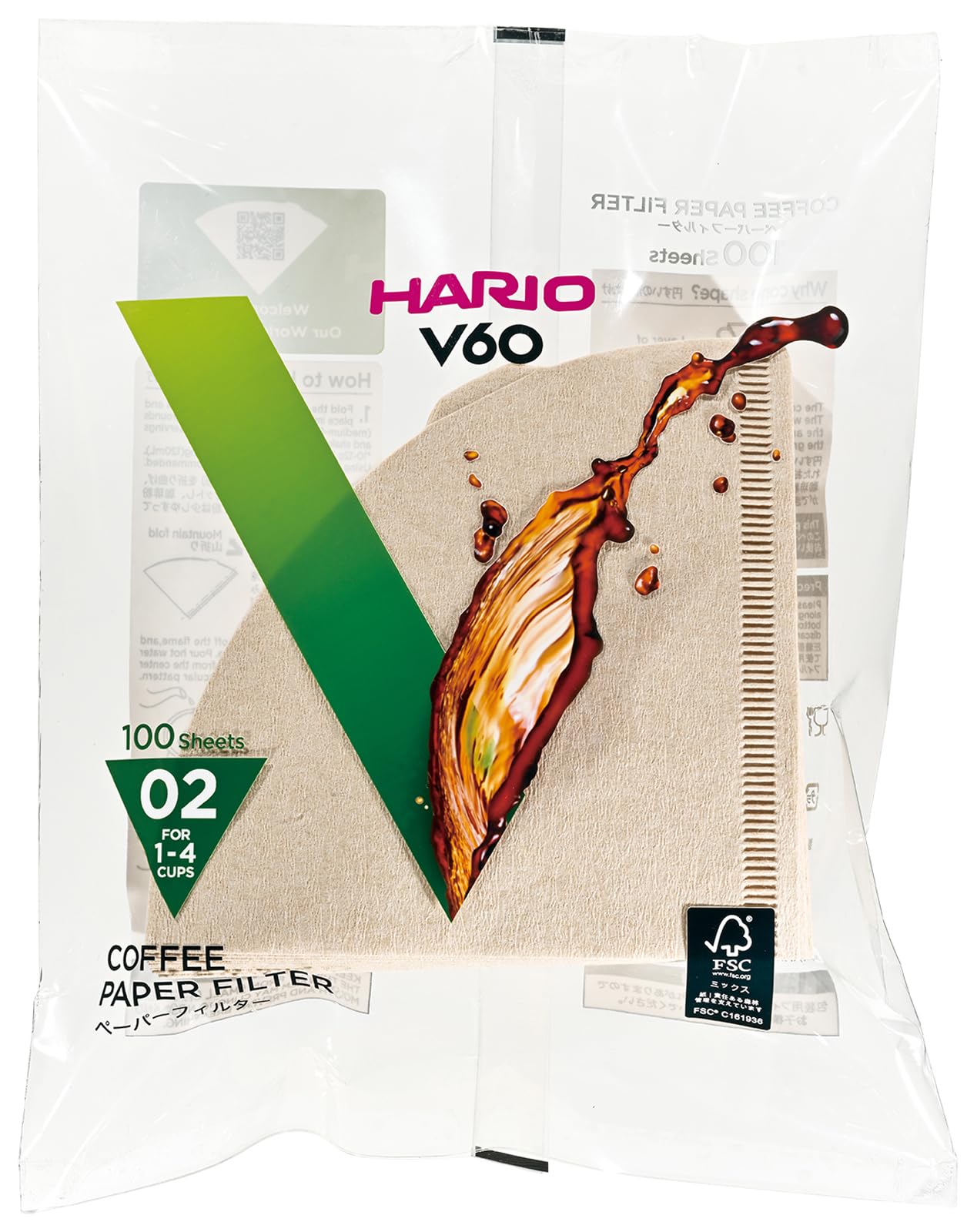 HARIO VCF-02-100M cone filter showing conical shape for even extraction