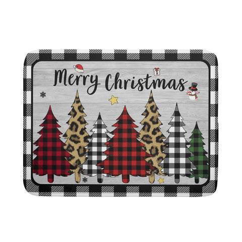 Harooni Merry Christmas Trees dish drying mat top view protects counters while drying