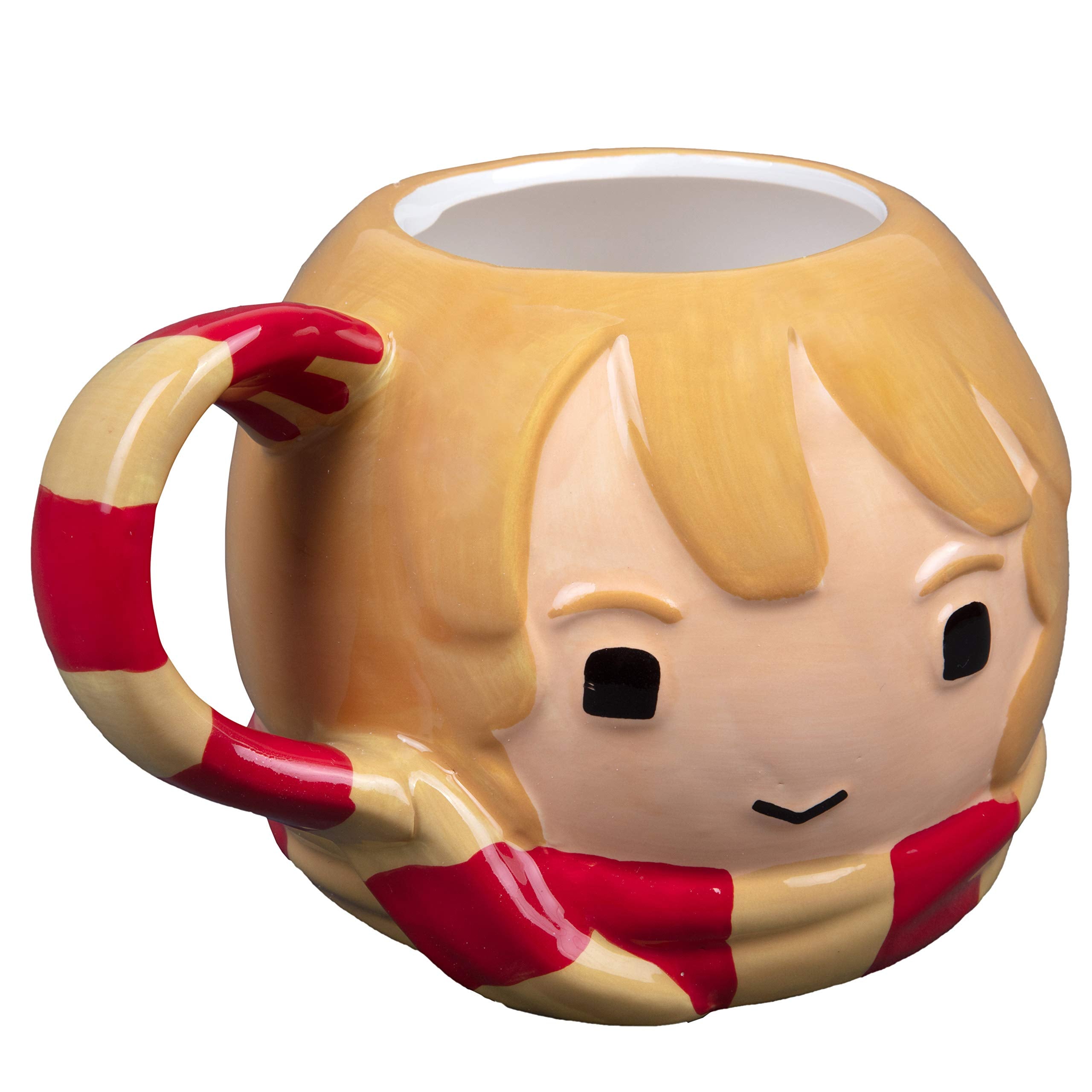 Harry Potter mug featuring Gryffindor scarf handle, perfect for cozy coffee rituals
