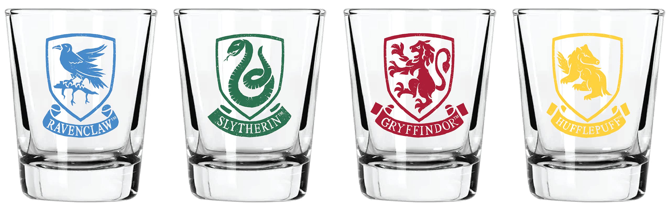 Harry Potter Gryffindor crest shot glass with bold color and sturdy base