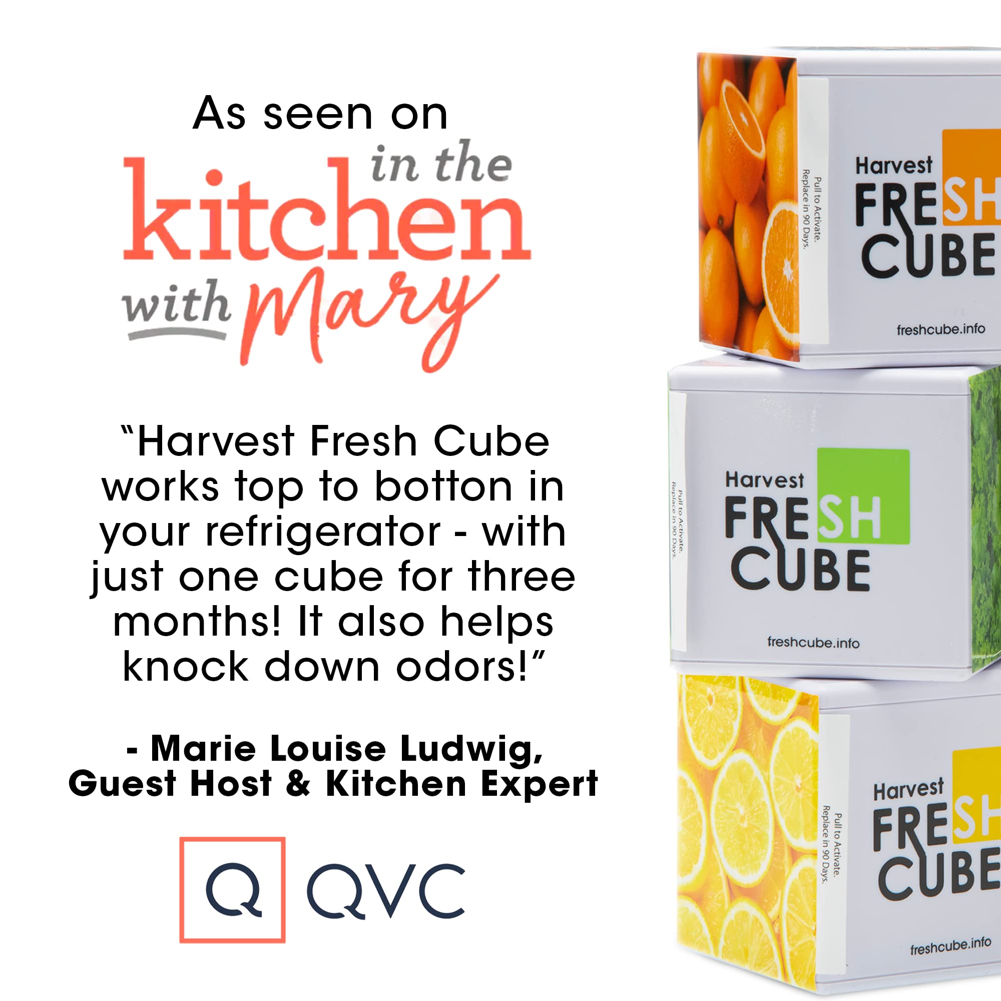 90-day replacement reminder beside the Harvest Fresh Cube.