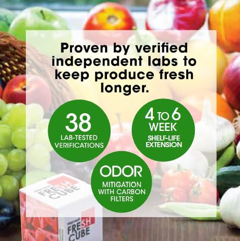 Close-up of Harvest Fresh Cube filter showing all-natural, chemical-free design.