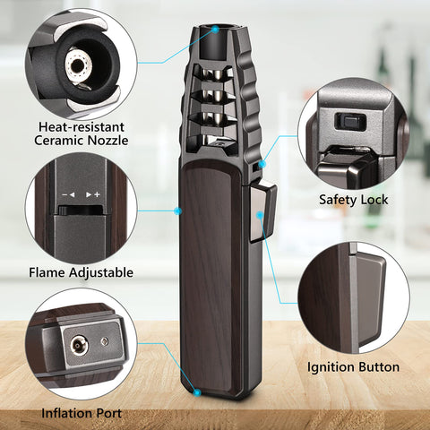 Harygate kitchen torch with jet flame for precise caramelization.