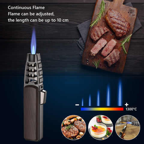 Harygate refillable torch with piezo ignition for easy starts.