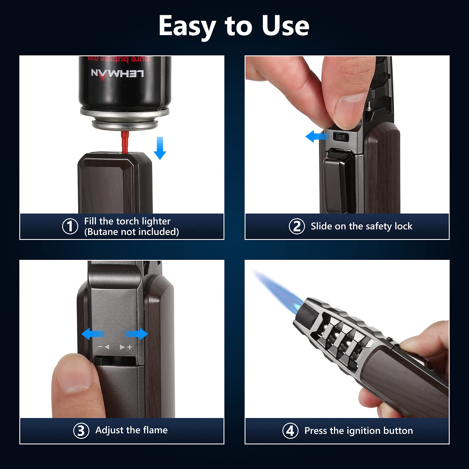 Harygate safety-lock torch for safer handling during use.