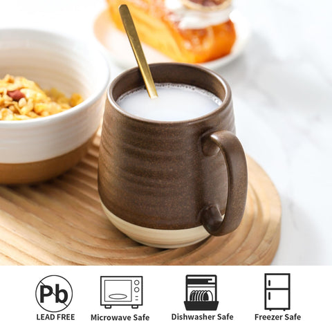 Hasense gift-ready mug idea with brown ceramic finish