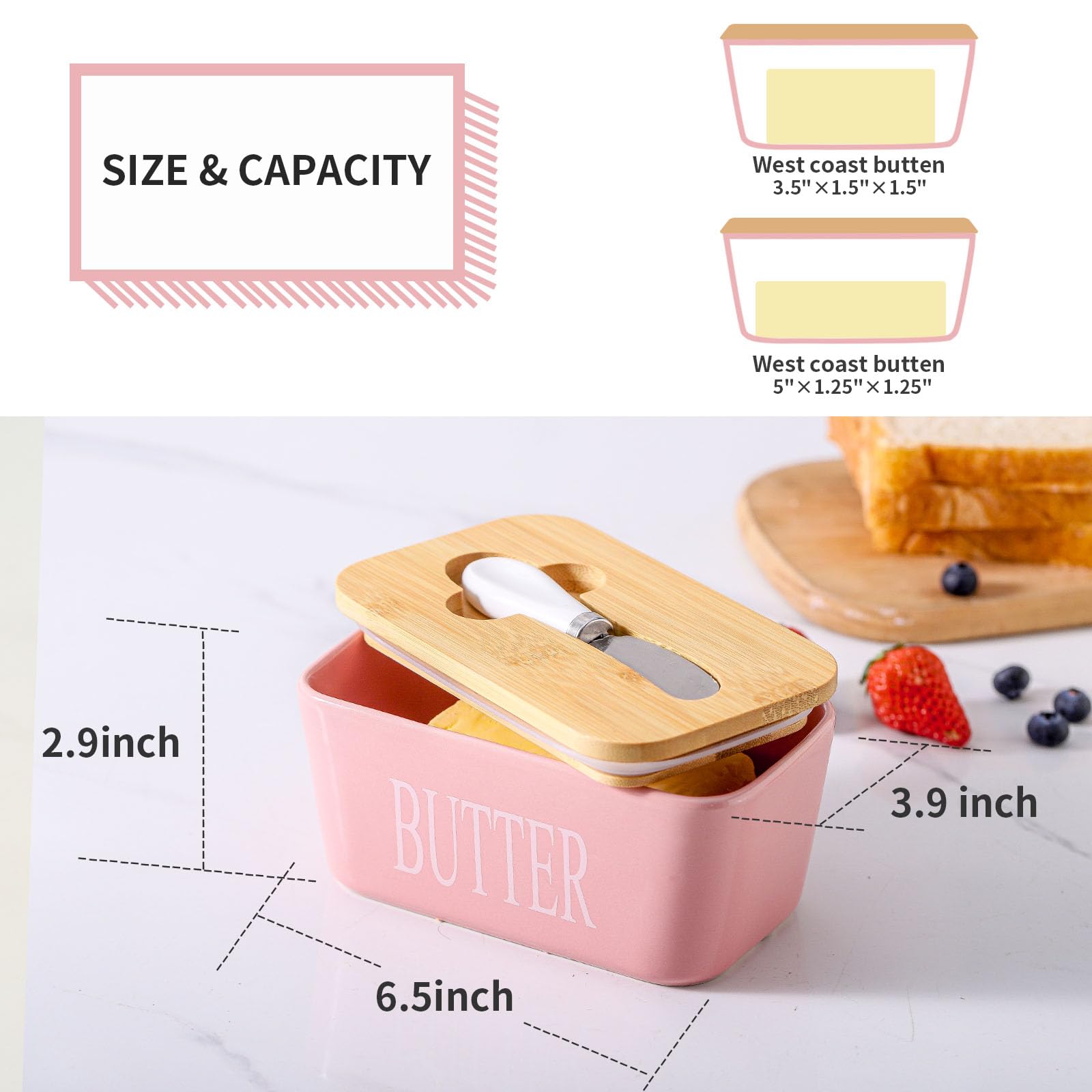 Hasense 650 ml butter keeper fits standard sticks