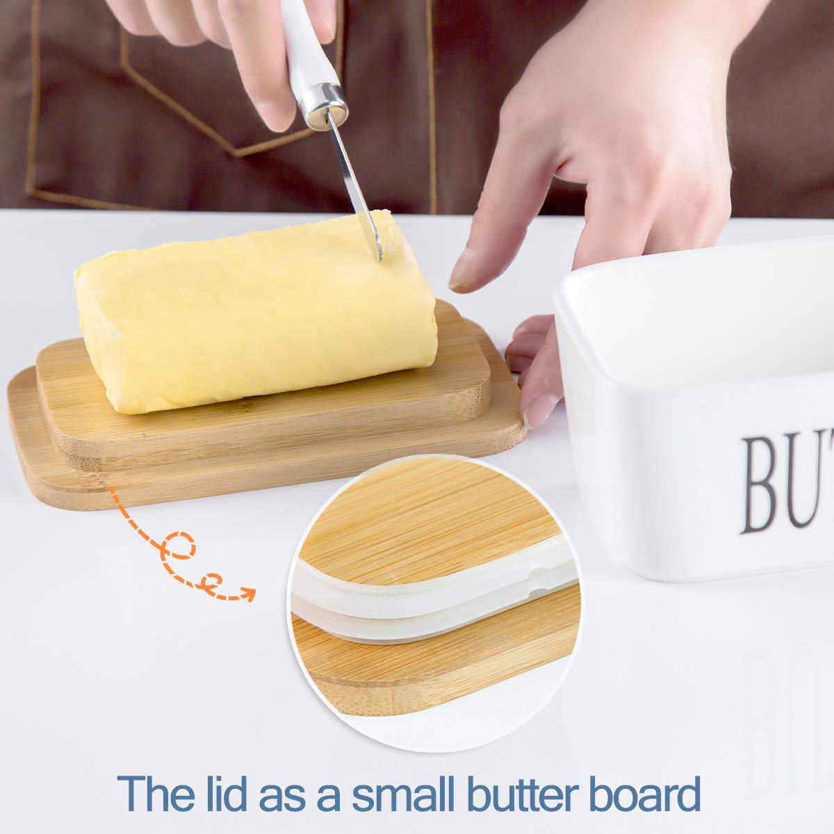 Hasense porcelain container is dishwasher-safe for quick cleaning.