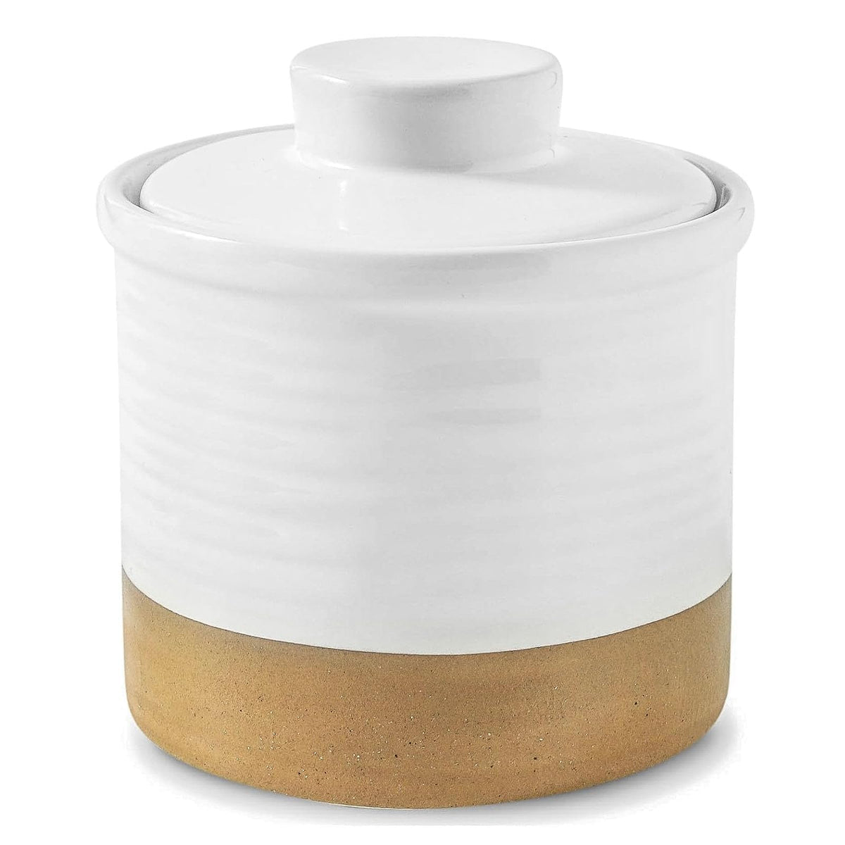 Hasense butter dish with lid in white ceramic for fresh, spreadable butter