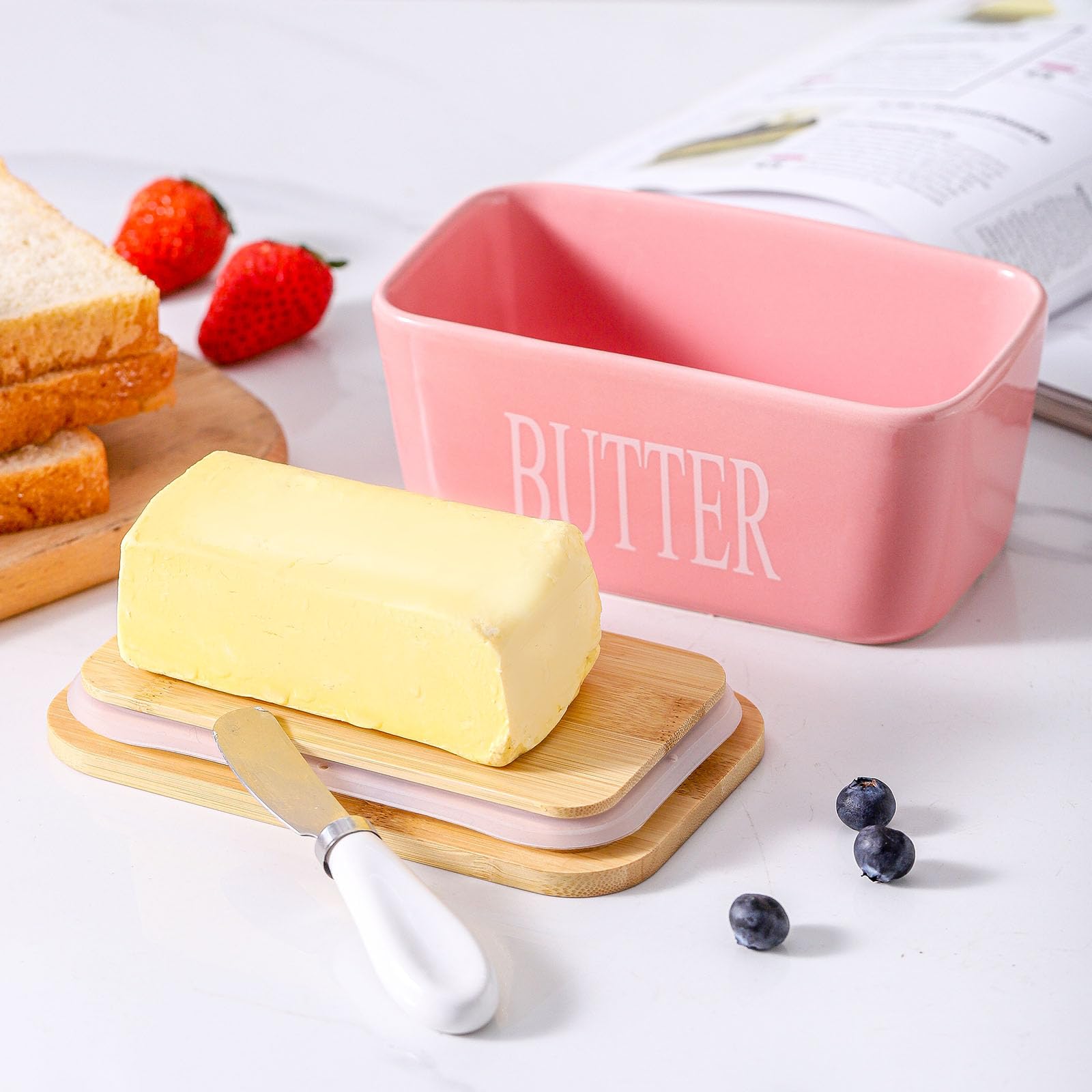 Hasense large butter storage box fits everyday kitchen use